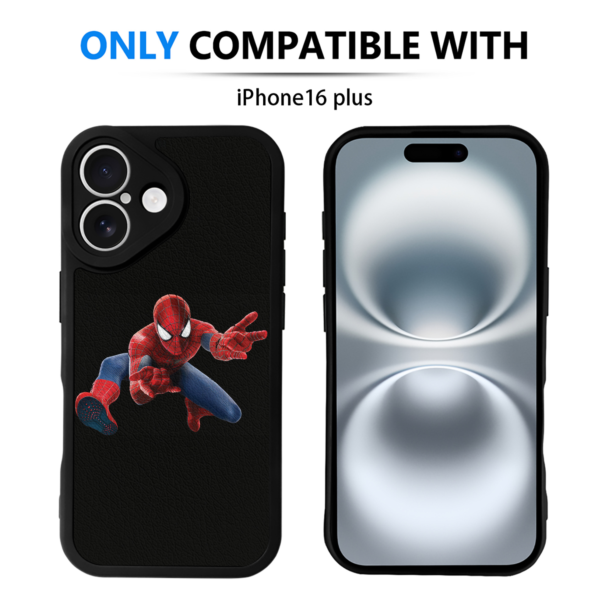 （画像用） Spider Man スパイダーマン 【iPhone 16シリーズ対応】シリコンスマホケース（レザー調） 材質：シリコン
